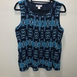 Here’s a beautiful sleeveless Coldwater Creek top sz  M  P+P = 21”.  S+ H= 27”.